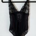 Natori Feather Lace Unlined Bodysuit Black Sz Small Photo 0