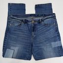 J.Jill  Medium Wash Patch Denim Authentic Fit Slim Ankle Jeans Size 12 Photo 1