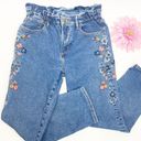 Driftwood  Elon Tapered Skinny Paper Bag Waist Floral Embroidered Jeans Daylight Photo 6