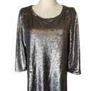 BB Dakota  Sequin Dress Silver Mini Shift Metallic Party Disco NEW, size Small Photo 0