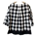 J.Jill  Love Linen 3/4 Soeeve Black Gingham Blouse Top Shirt XS Photo 1