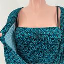 Tracy Reese  Printed Jersey Blouson Dress Size LARGE in Sea Green / Black / Azure Photo 3