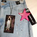 Simple Society  Juniors Jeans High Rise Straight Light Wash Size 7/28 Rhinestones Photo 2