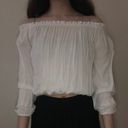 Brandy Melville white long sleeve off the shoulder top Photo 2