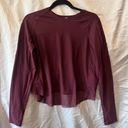 Lululemon  Quick Pace Long Sleeve Dark Adobe Burgundy Size Small/Medium Photo 14