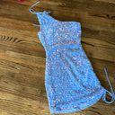 Lucy in the Sky Blue Sequin Homecoming XS Dress Hoco Dress. Photo 3