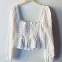 Joie NWT  white eyelet corset button front long sleeve top size/S Photo 7