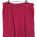 St. John  Sport Marie Gray Wide Leg Pink Corduroy Pull On Pant Medium Photo 1