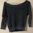 Free People  woman’s sweater boomerang crochet grey small top Photo 2