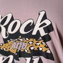 Rock’n Roll Rock N Roll Thunder Bolt Leopard Print Scoop Neck Tee Shirt Blush Pink  Small Photo 3