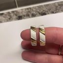 Monet Signed  Gold Tone / White Hoop Clip On Clip-on Earrings Photo 4