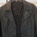 Vera Pelle 💕💕 Vintage Black Leather Blazer Jacket Photo 3