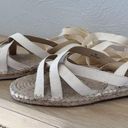 Reformation  | Liv Espadrille Lace Tie Up Sandals in Natural Beige in Box Photo 5