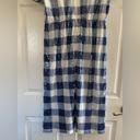 J.Crew NWT  Short-Sleeve Sequin Dress In Gingham Women Blue/White Midi Size 10 Photo 8