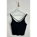 Vuori  Rib Crop Tank in Black Size Large Photo 4