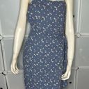 Majorelle  Anna Dress in Blue Ditsy Mini Faux Wrap Size L Boho Floral Linen Blend Photo 0