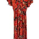 Abel the label  Vivid Dreams Maxi Dress Red Black Floral Size S Photo 2