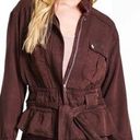 Dear John New!  AUSTIN DROP SHOULDER Denim Belted Jacket in Dark Oak Size Small Photo 0