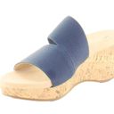 Life Stride  Divine Open Toe Slip On Wedge Sandals size 9.5W NWOT wides navy Photo 3