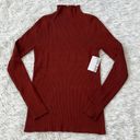 Nine West  Women’s Ribbed Mock neck sweater in Cherry Merlot size Large Photo 1