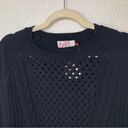 SO NWT  Kohl’s Black Cable Knit Black Long Sleeves Pullover Women’s Sweater Photo 3