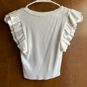 ZARA White Flutter Sleeve Top Photo 1