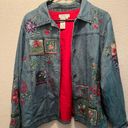 Coldwater Creek Vintage  Embroidered Denim Jean Floral Jacket Photo 1