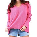 Judith March  Pink Chenille Chunky Yarn Pullover Oversized Sweater Top Size M Photo 0