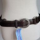Brighton , New, Leather Stretch Brown Braided O-Ring Concho Belt, Size 34 Photo 12