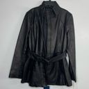 Cole Haan  351M2014 Size L Belted 100% Genuine Lambskin Leather Jacket Black $600 Photo 8