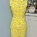 Cache  Floral Cutout Sheath Dress Yellow & White Size 2 Photo 5