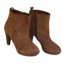 Eva & Zoe  Suede Heeled Ankle Boots Brown Size 6.5 Y2K Minimalist Mobwife Neutral Photo 1