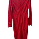 House Of CB  Lisandra Lace Maxi Dress Red Trim Cutout Long Sleeve Large NWT Photo 3