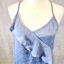 Naked Zebra  Heartbeeps periwinkle blue ruffle cross back cami tank size large Photo 2