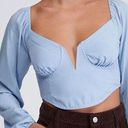 PacSun / LA Hearts Light Blue Long Sleeve Notched Corset Top Photo 1