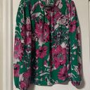 Carolina belle  Montreal Green Floral Long Sleeves Blouse size Medium Photo 0