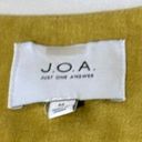 J.O.A. Wrap Front Linen Blend Crop Top Yellow/Green Medium Photo 5