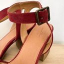 Universal Threads  | Red Faux Suede Block Strappy‎ Heel Shoe Open Toe Photo 7