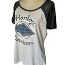 Harley Davidson Mesh Lace Sleeve Accent Tee Photo 4