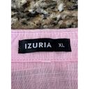 IZURIA Womens Pink Button Up Long Sleeve Classic Casual Linen Cotton Shirt XL Photo 6