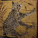 Salvatore Ferragamo   red & gold ocelot scarf Photo 0