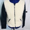 American Eagle  Black Faux Leather & Sherpa Jacket Small Photo 5