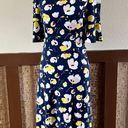 Alexis Boden  Fluted Sleeve Fit-and-Flare Floral Dress in Navy Size US4 Long NWT Photo 3