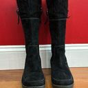 The North Face  black Suede knit Leather Boots size 9.5 Photo 0