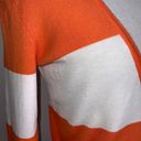 Tommy Bahama  Orange White Striped Deep Plunge V Tunic Stretch Knit Top Small Photo 2