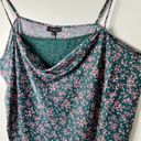 Lane Bryant  Slip Chemise 38/40 Green Pink Floral Lace Adjustable Straps Photo 5