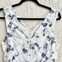 Rebecca Taylor  Sleeveless Floral Print Bow Mini Dress Blue White Women's  US 2 Photo 7