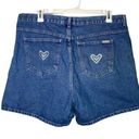 ZENA Vintage 90s 1990s 2000s y2k high waist jeans denim shorts 24 heart rhinestone Photo 1