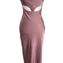 Meshki  Womens Ava Satin Cut Out Midi Dress Nutmeg Size XS Photo 0