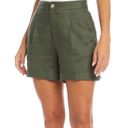 Karen Kane NWT  High Waist Pleated Shorts OLIVE 100%LINEN SZ-16 Photo 3